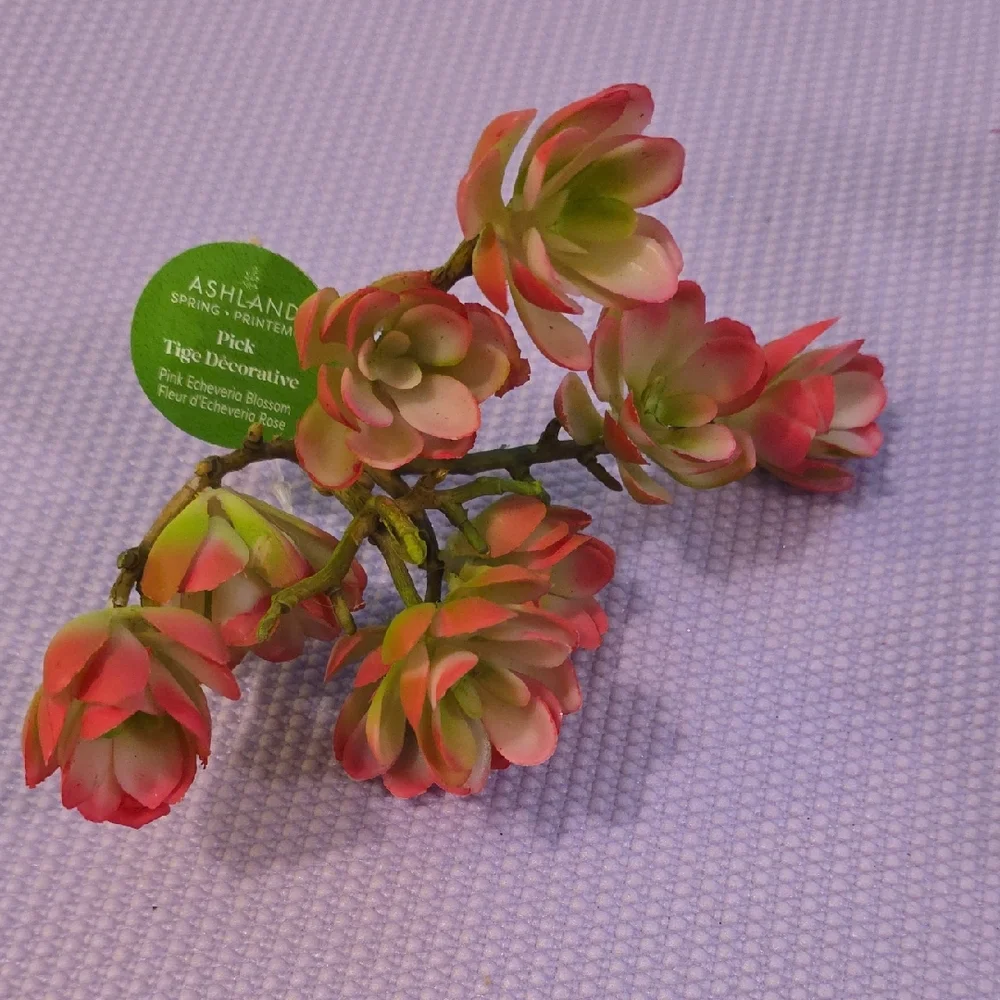 Ashland Pink and Green Faux Floral Accent